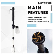 Electric Aquarium Gravel Cleaner with Adapter